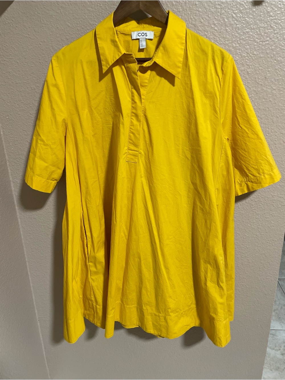 COS Bright Yellow Short-Sleeve Dress